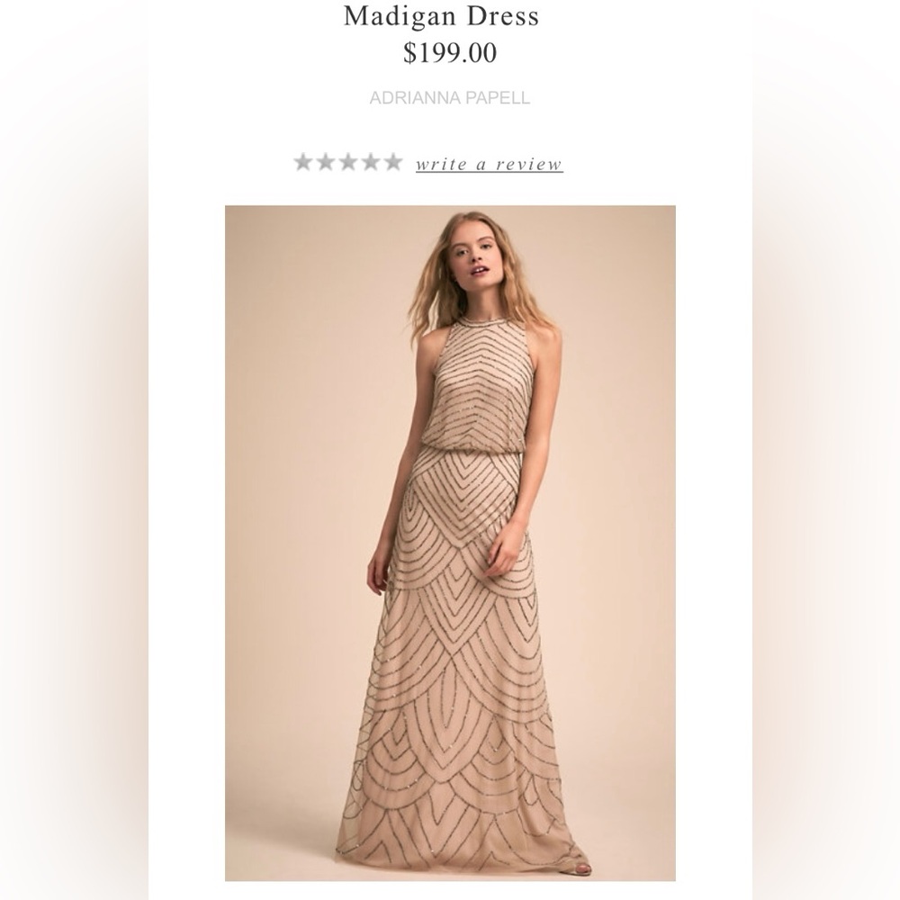 Anthropologie BHLDN Madigan Dress by Adrianna Papell, Size 8